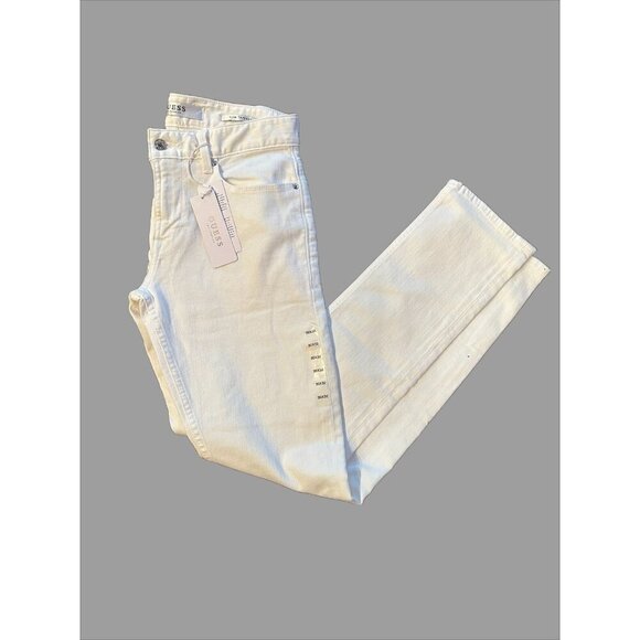 NWT Mens Guess White Jeans 30 x 32 Slim Fit Tapered Leg Low Rise $79 Retail - Picture 1 of 11